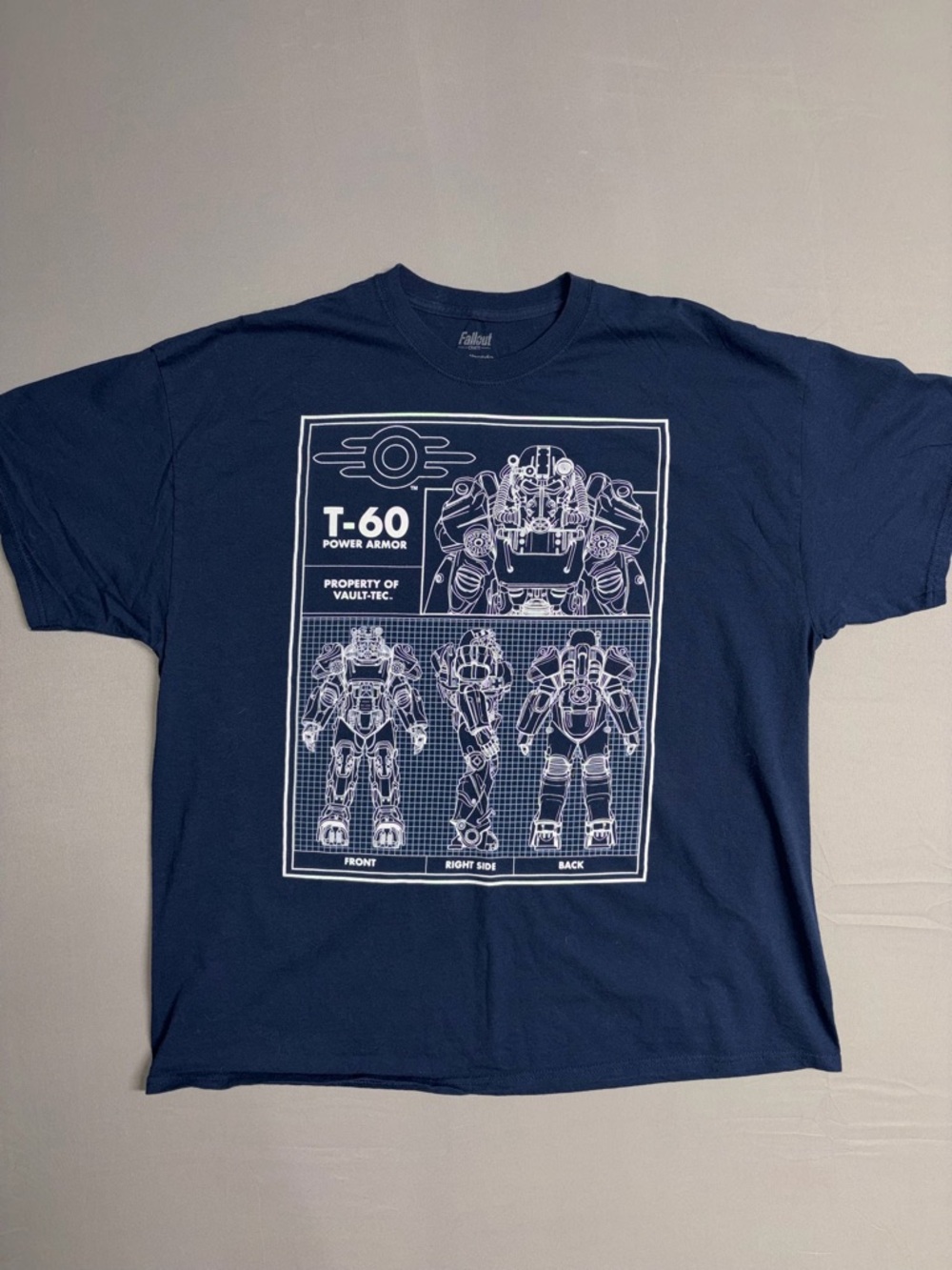 Fallout T-60 Power Armor Graphic Tee - Navy Blue